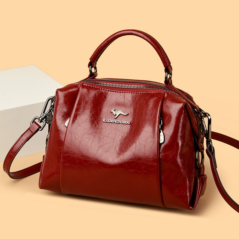 Women's Leather Multi Compartment Shoulder Bag