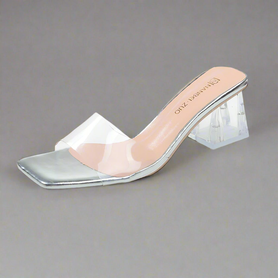 Women's High Heel Transparent  Slipper