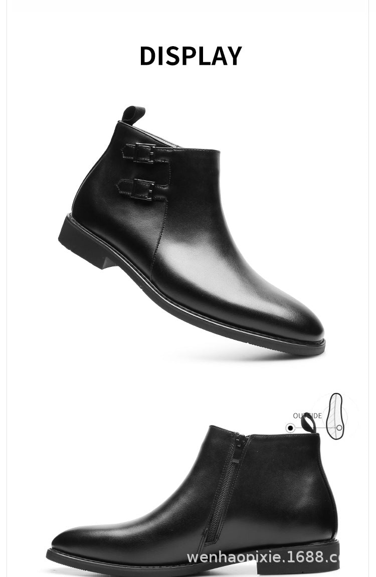 Men's Leather Outdoor Pointed Chelsea Boots