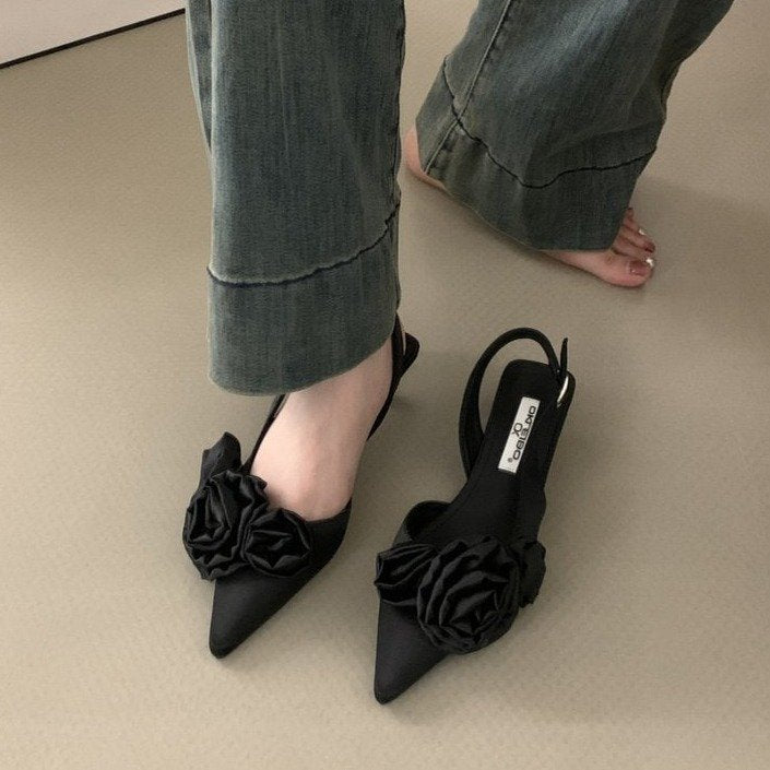 Women's High-End Femininity Rose Head Sandals