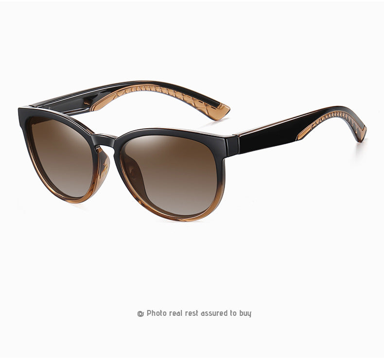 Men's Round Polarized Colorful Film Sunglasses