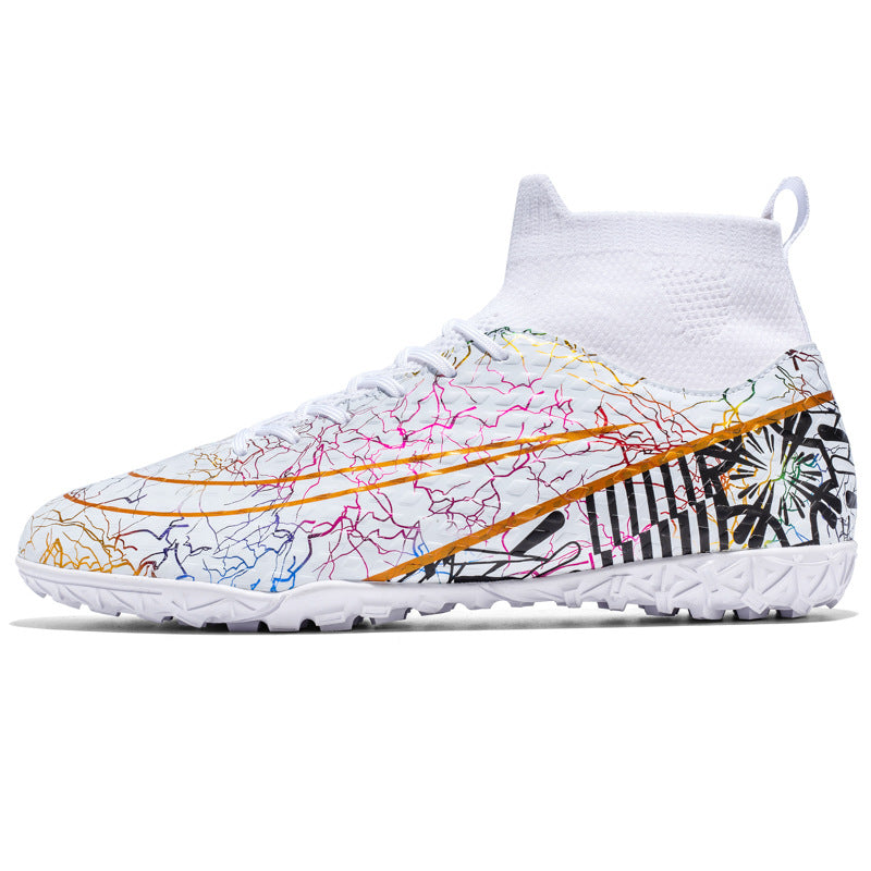 Men's Synthetic Leather High-Top Football Turf Sports Shoes