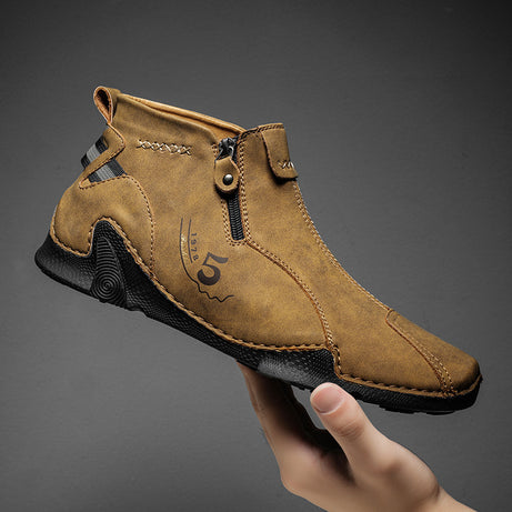 Men's Leather Fashionable Boots Trendy Shoes