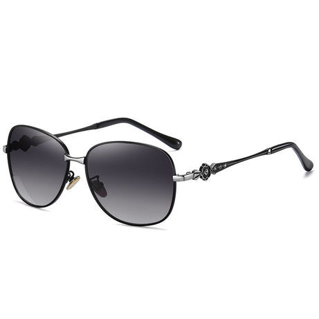 Women's Polarized Large Frame Metal Sunglasses
