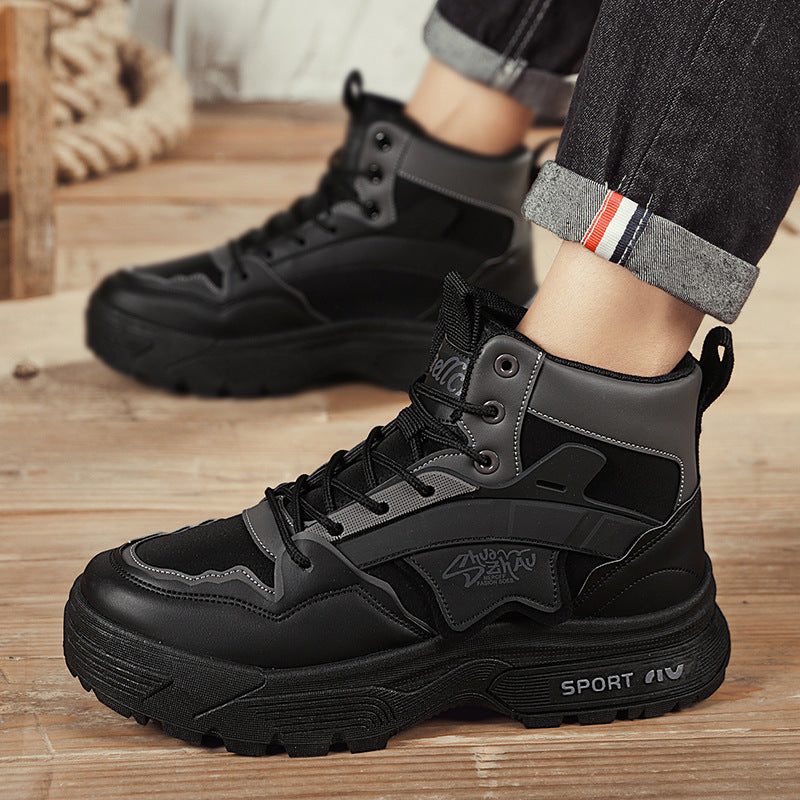Men's Retro High-Top Lace-Up Casual Boots