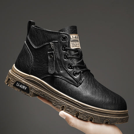 Men's Leather High-Top British Style Martin Boots