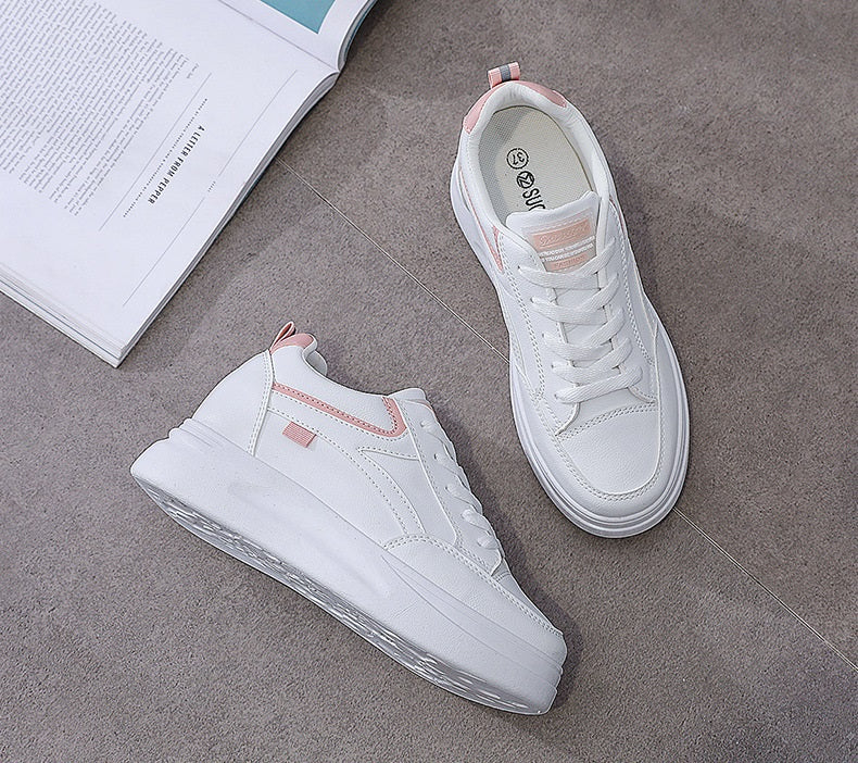 Women's Leather White Versatile Sneakers