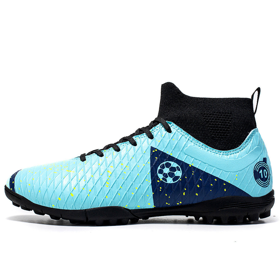 Men's Football High-Top Breathable Broken Nails Shoes