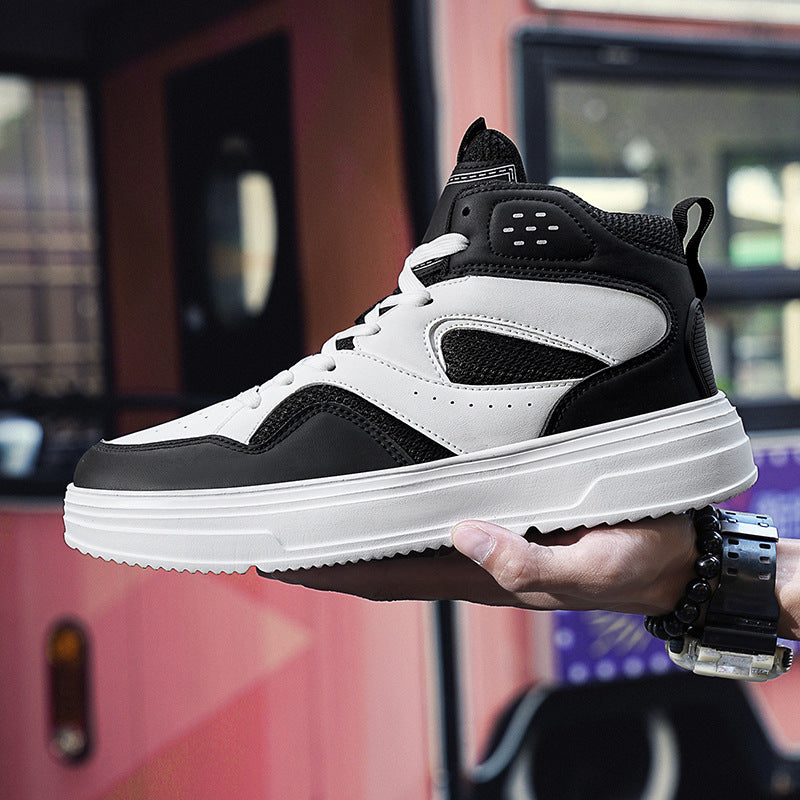 Men's Leather Mesh Breathable Outdoor Casual Shoes