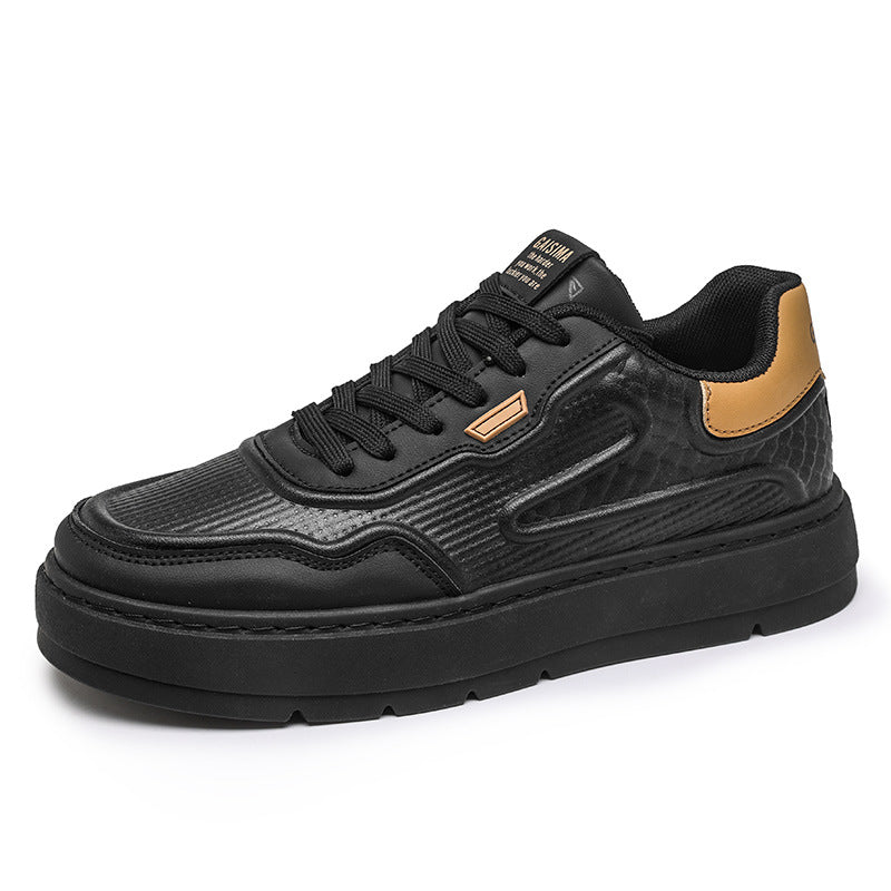 Men's Leather Fashion Low-Top Flat Sneakers