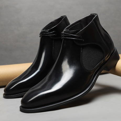 Men's Chelsea Boots High Top Sleeve Leather Shoes