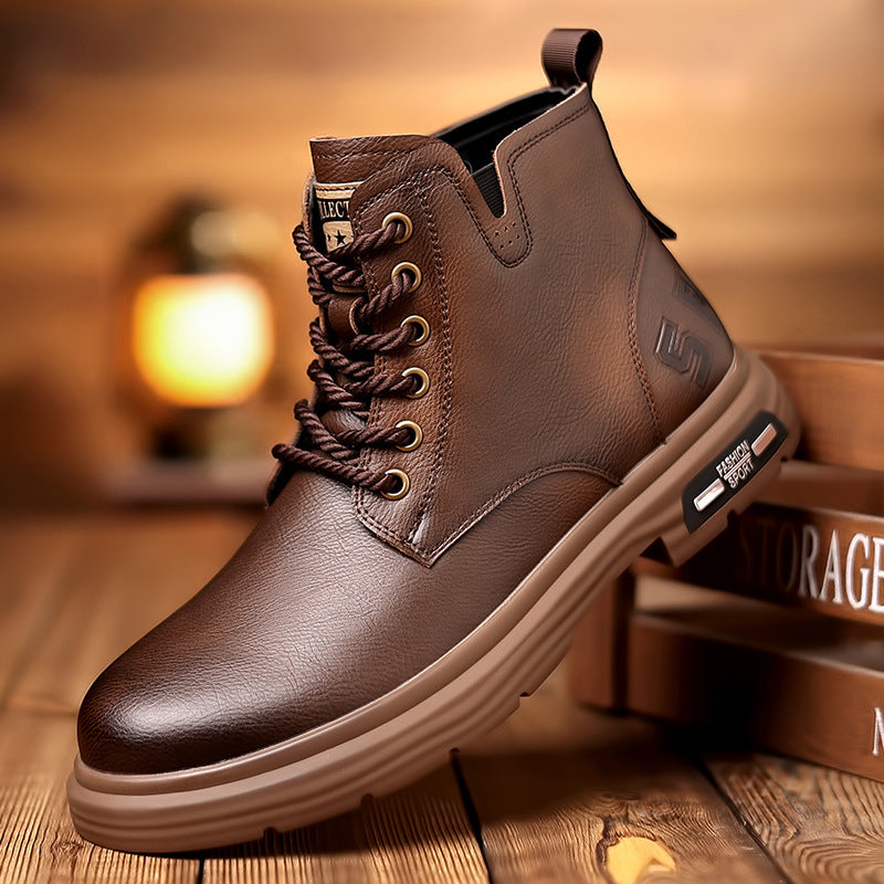 Men's Leather Martin Boots British style Shoes