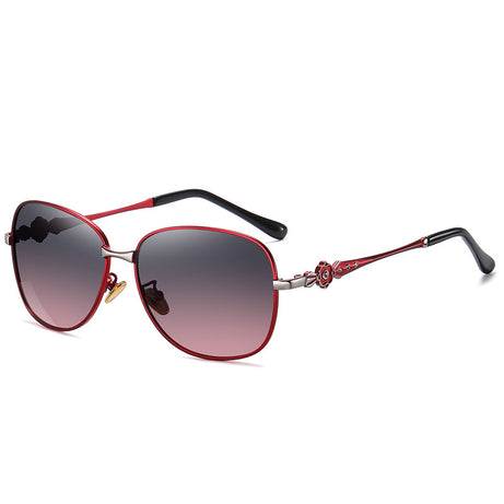 Women's Polarized Large Frame Metal Sunglasses