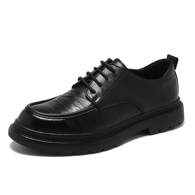 Men's Leather Business Formal Shoes - Pure Black