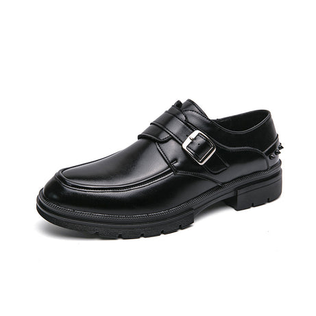 Men's Leather Buckle Rivet Leather Shoes