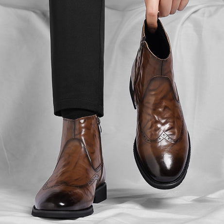 Men's Leather Chelsea Boots British style Shoes