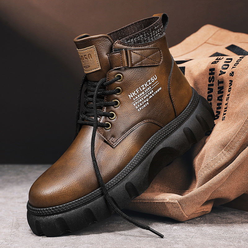 Men's Platform Trendy Casual Leather Boots
