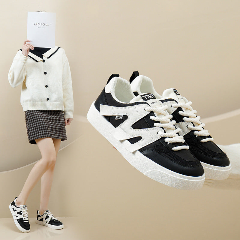 Women's Leather Breathable Versatile Sneakers