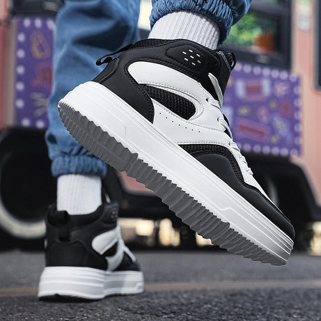 Men's Leather Mesh Breathable Outdoor Casual Shoes