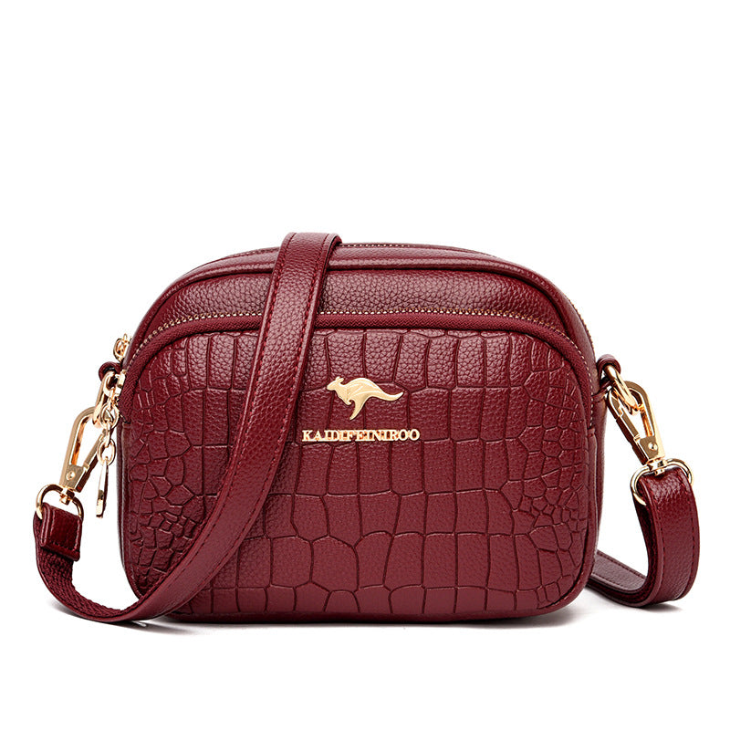 Women's Leather Crocodile Pattern Shoulder Bag