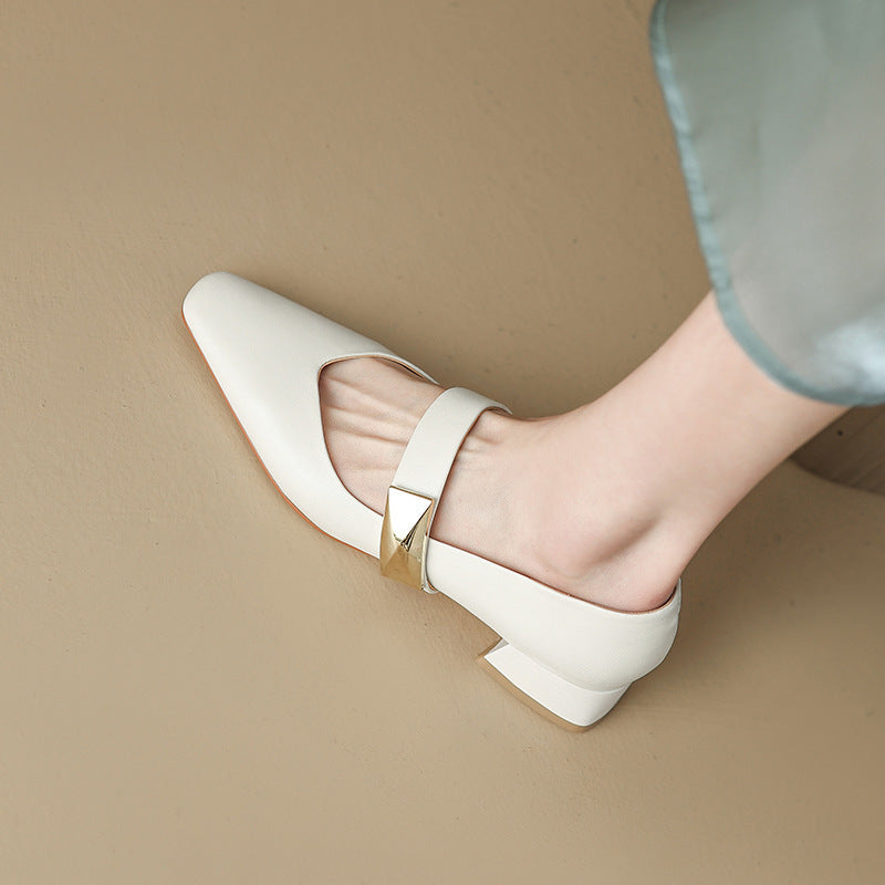 Women's Leather Versatile Mary Jane Shoes
