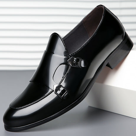 Men's Leather Pointed Glossy Munch Light Luxury Shoes
