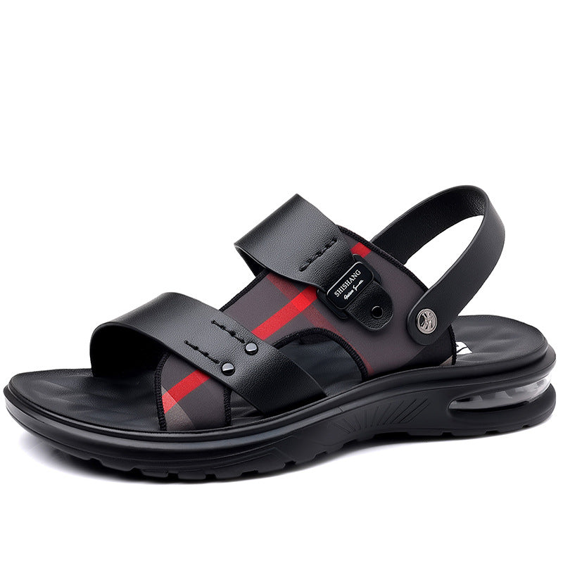 Men's Air cushion sole Leather Sandals (In Stock)