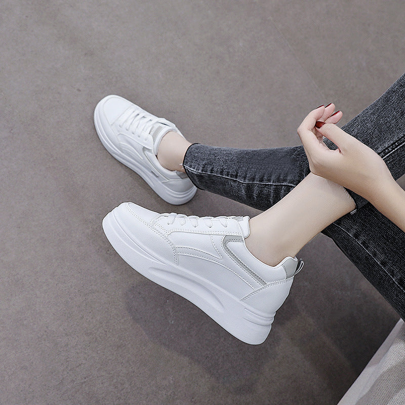 Women's Leather White Versatile Sneakers