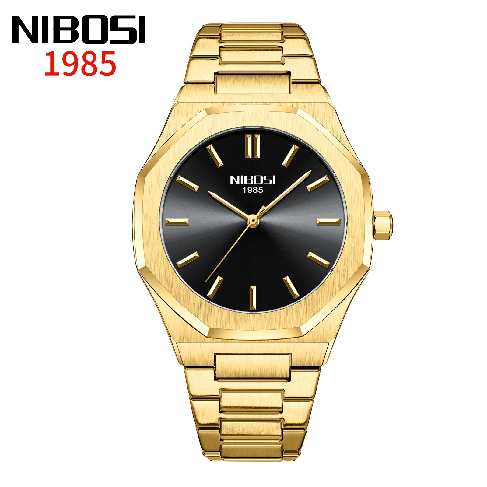 Men's Simple Rhombus Gold Watch