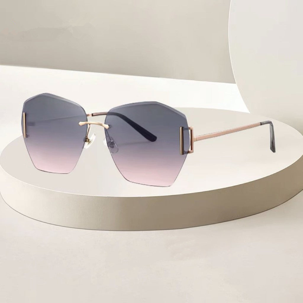 Women's Trendy Retro Style Rimless UV-proof Sunglasses
