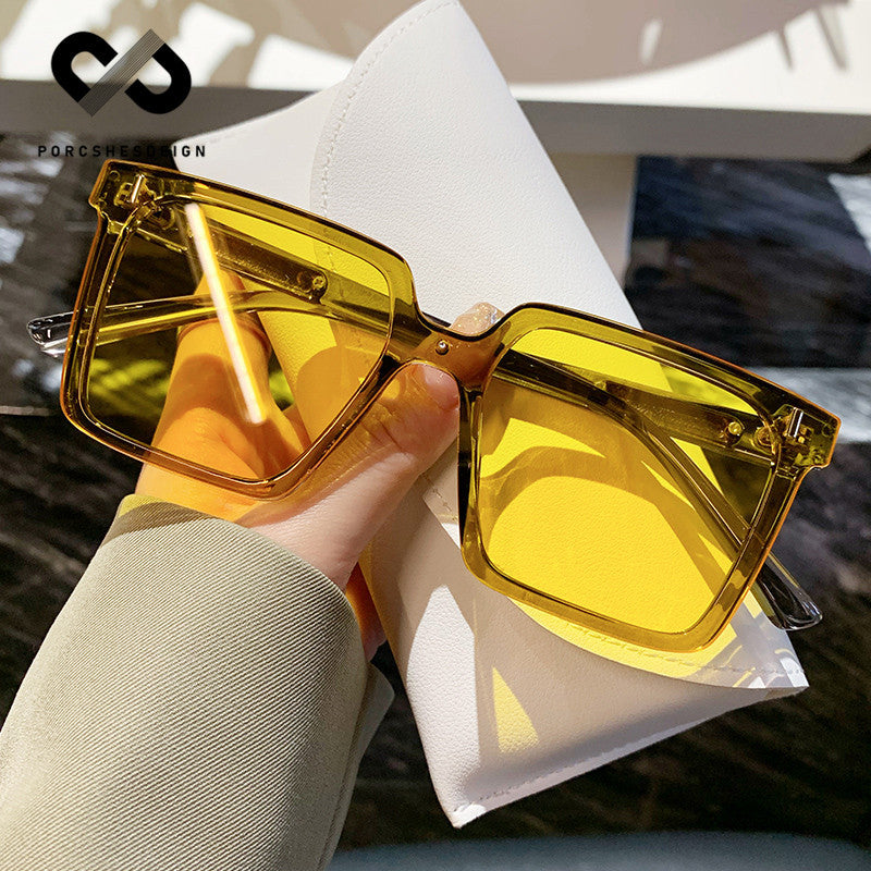 Women's Retro Square UV Protection Large Frame Sunglasses