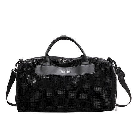 Women's Leather Rhinestone Travel Bag