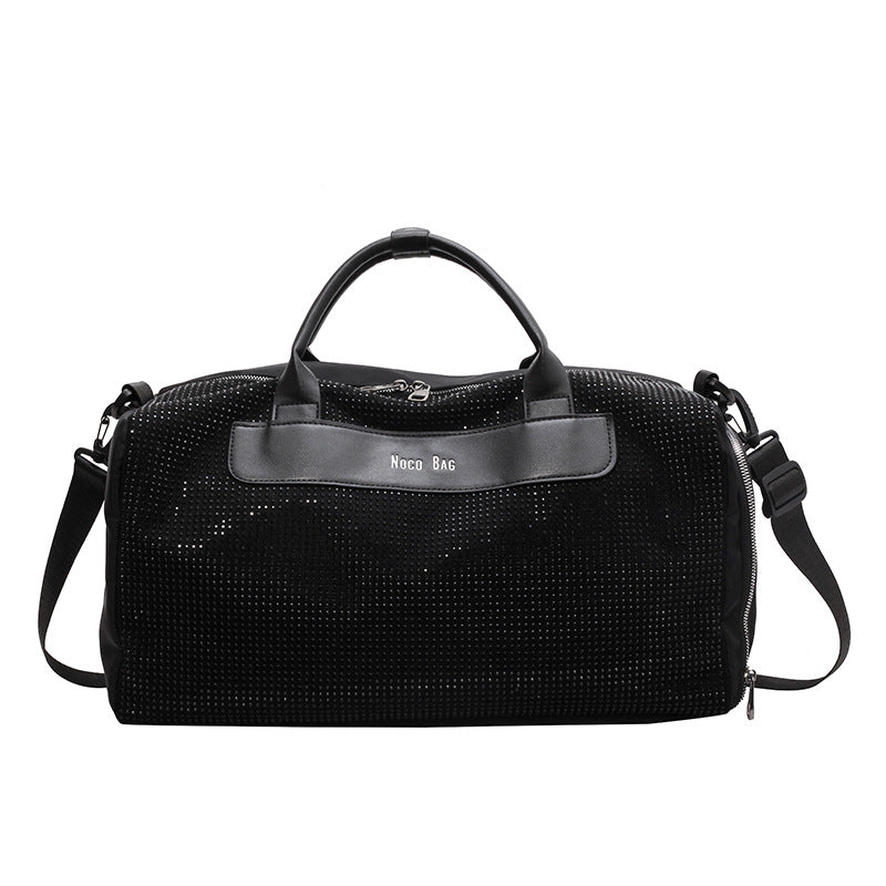 Women's Leather Rhinestone Travel Bag