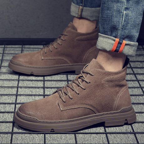 Men's British Style Genuine Leather Martin Boots