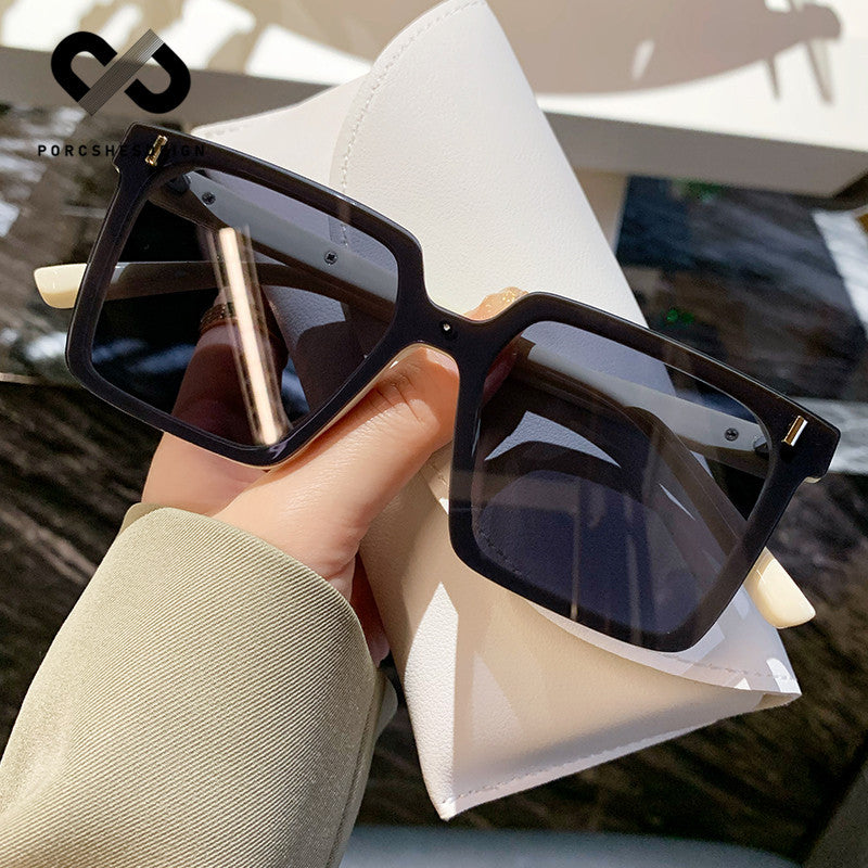 Women's Retro Square UV Protection Large Frame Sunglasses