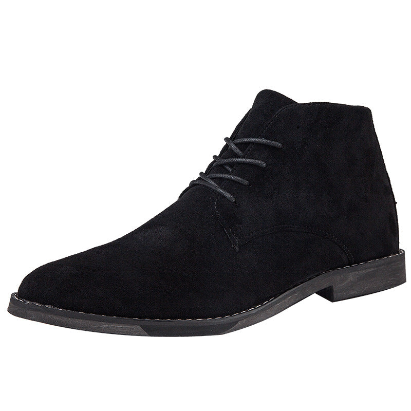 Men's High-Top Pointed Leather Martin Boots