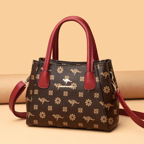 Women's Leather Printed Shoulder HandBag