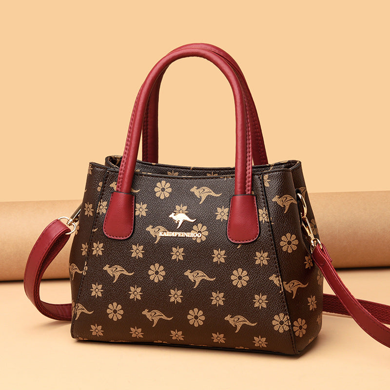 Women's Leather Printed Shoulder HandBag
