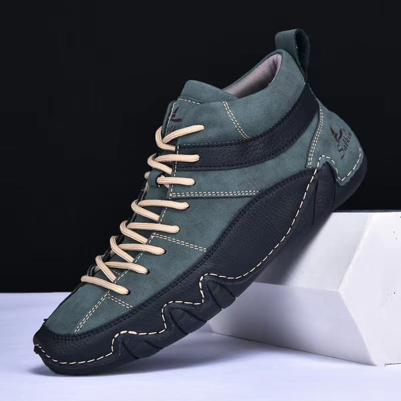 Men's Leather High-Top Casual Shoes