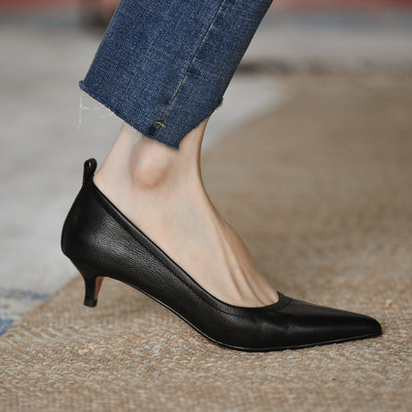 Women's Pointed Middle Heels Trendy Shoes