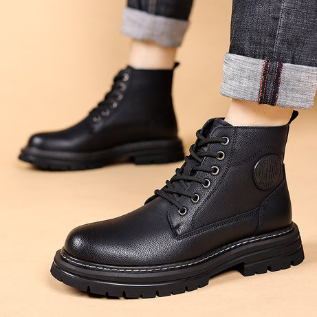 Men's Leather High-Top Fashionable Trendy Shoes