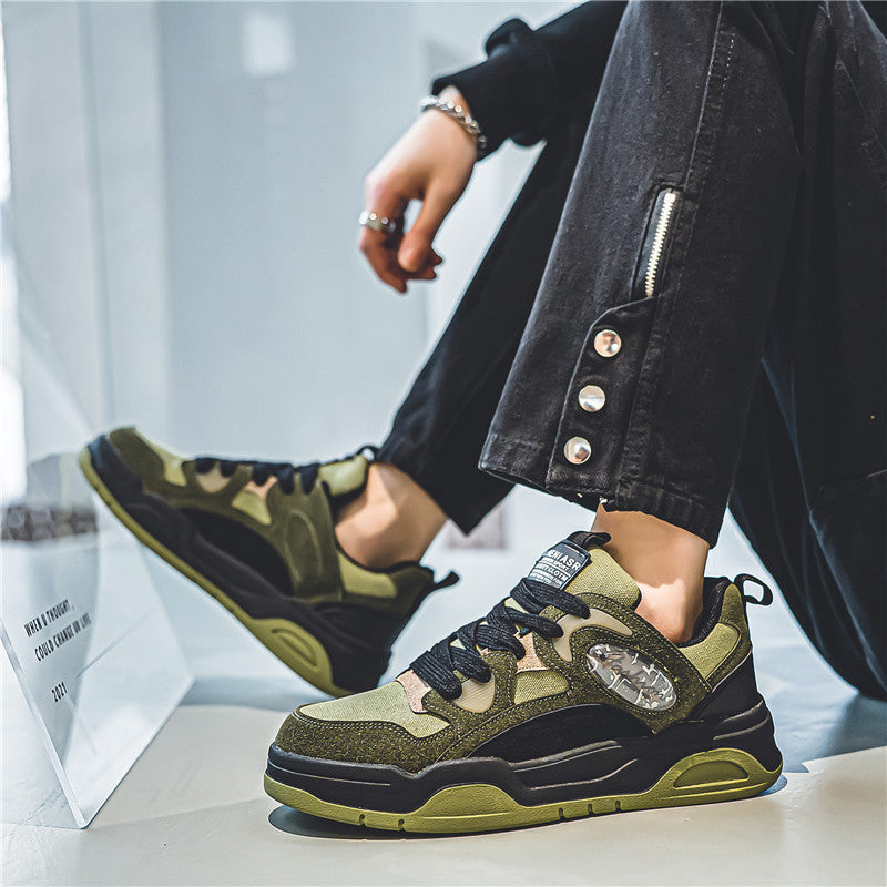 Men's Fashion Lace-Up Low-Top Platform Shoes