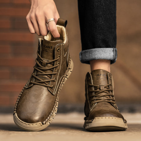 Men's Genuine Leather Wear-Resistant Casual Boots