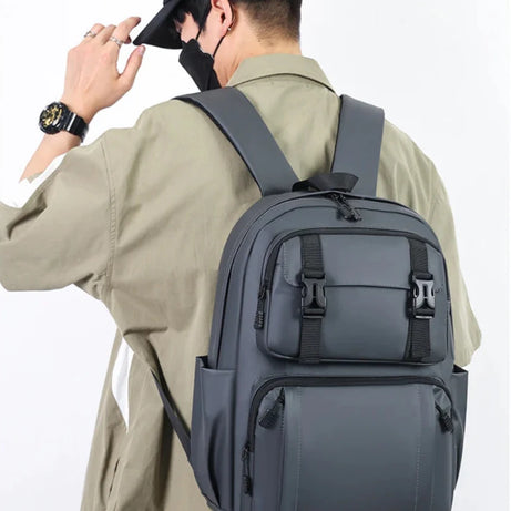 Men's Large Capacity Buckle Trendy Backpack