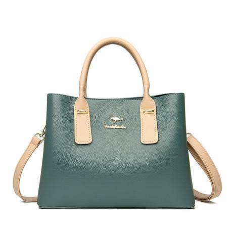 Women's Leather Double Magnetic Buckle Bag