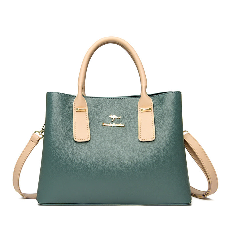 Women's Leather Double Magnetic Buckle Bag