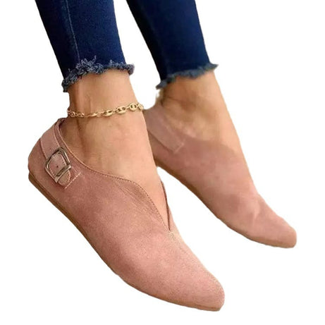 Women's Casual Solid Color Suede Pointed Shoes