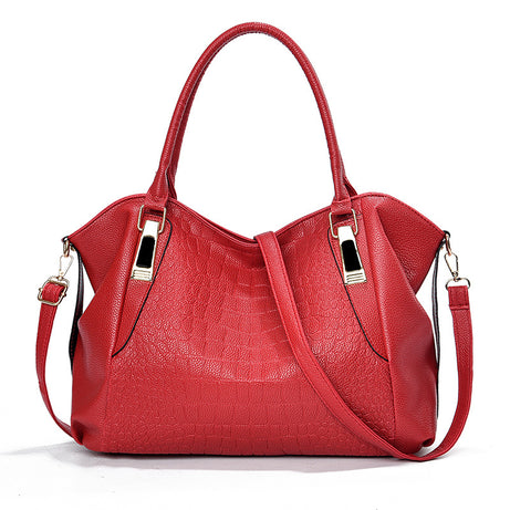 Women's Crocodile Pattern Handbag Soft Leather Big