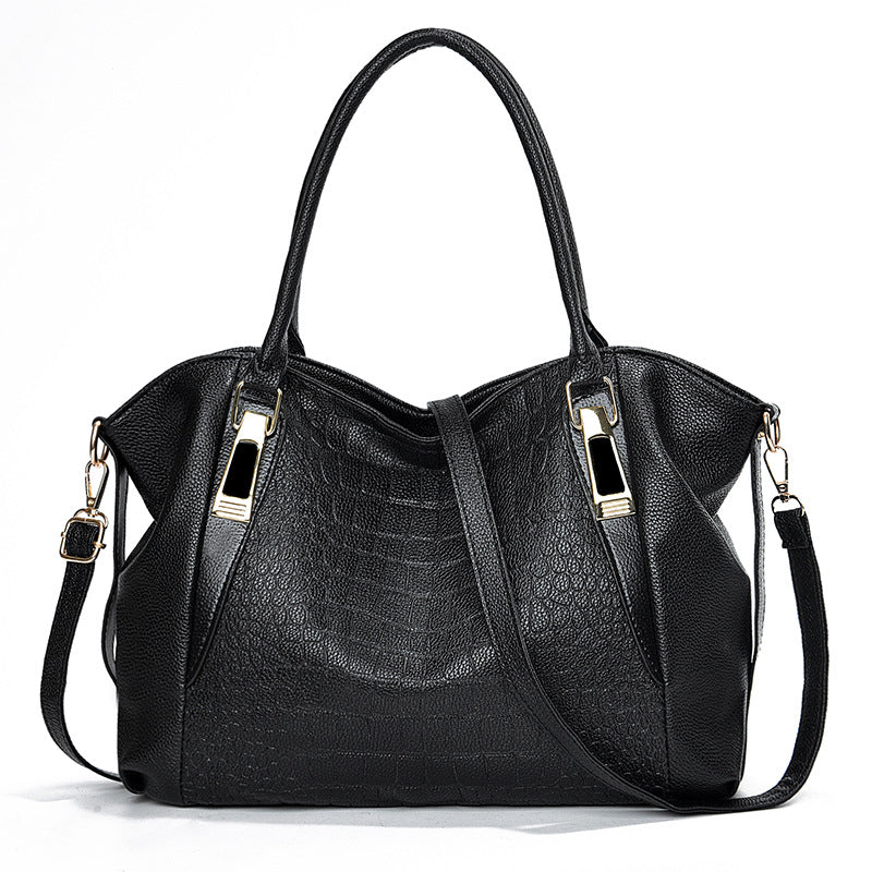 Women's Crocodile Pattern Handbag Soft Leather Big