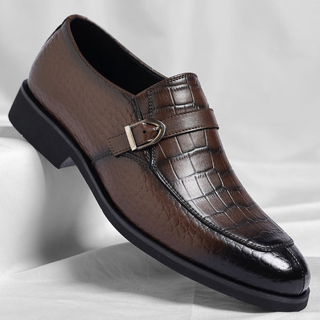 Men's Leather Foot Buckle Casual Shoes